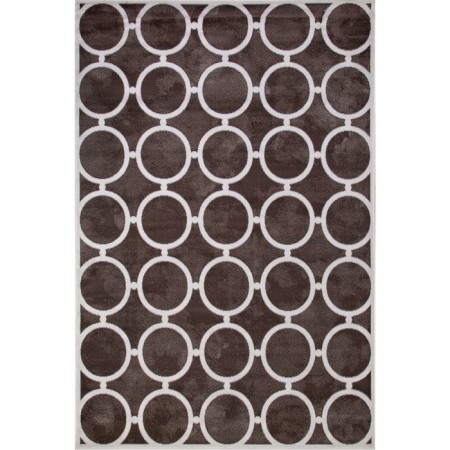Rectangular carpet Merinos Sierra, size 80x150 cm, color Brown-Cream 2
