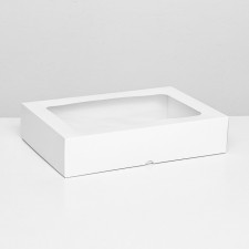 The box is folding, the lid is, with the window, white, 30 x 20 x 6.5 cm,