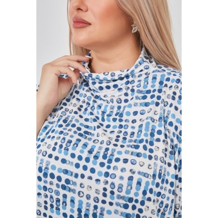 Female blouse, size 58, blue color-5