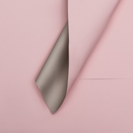 Matte film for flowers, bilateral, Vesta, pink - beige, 57 x 0.6 m
