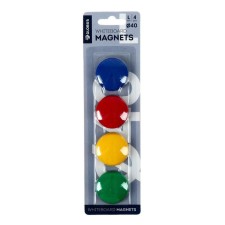 Magnets for boards 40 mm, 4 pieces, Globus colored, in a blister
