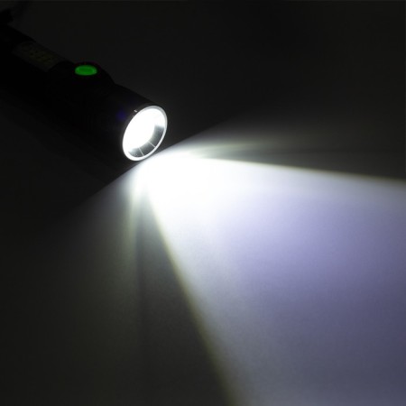 Manual battery flashlight, 10 watts, 2200 mAh, P60, IPX45, ZOOM, 5 modes, charge indicator-7