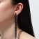 Hanging earrings with rhinestones "ice" 4 threads, black color, 11.5 cm
