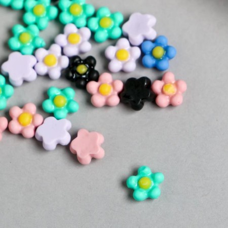 Decor for creativity Plastic "Mini Flower" mix set 25 pcs 0.5x0.5 cm-1