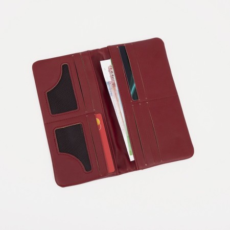 Women's wallet on magnets, red color-3