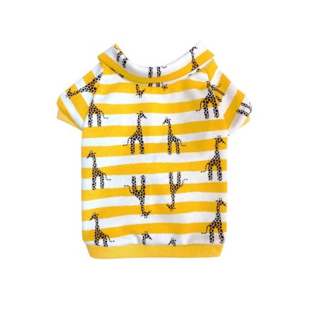 Polo with muffles for dogs "Giraffes", size 25 (DS 25 cm, OG 35-37 cm), cotton 1026-2