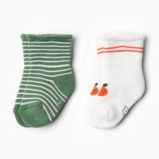 A set of children's terry socks of crumbs i oranges 2 pairs, p. 12-14 cm