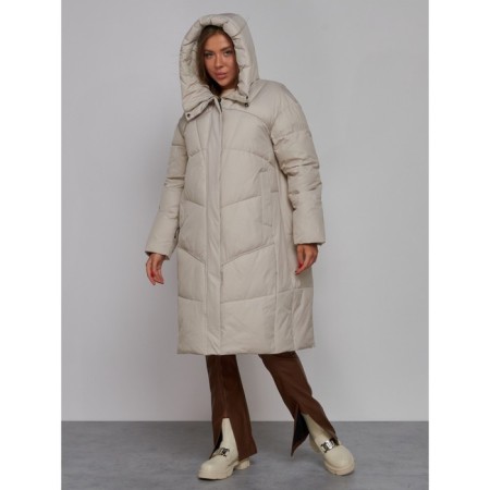 Coat insulated winter female, size 46, color light gray-5