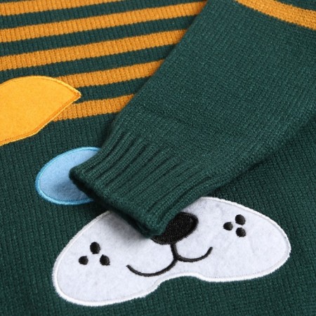Knitted kit for children (jumper, trousers), green color, height 86-2