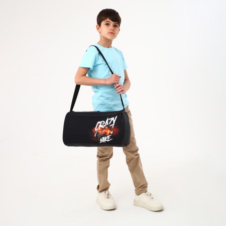 Sports bag with lightning, external pocket, black color-5