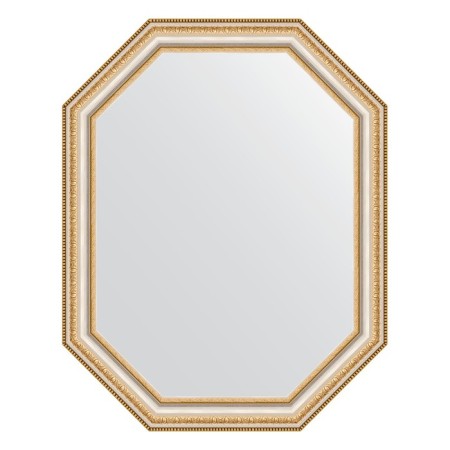 Mirror in the baguette frame, gold beads on silver 60 mm, 56x71 cm
