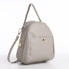Women's backpack-Mini of artificial leather with lightning, 1 pocket, color gray color