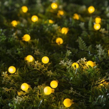 Garland “thread” 4.5 m with nozzles “balls”, IP44, dark thread, 30 LED, yellow glow, 2 modes, solar battery-1
