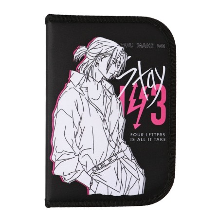 Penal 3 sections, tab inside, 140 x 210 x 40 mm, fabric, calligrata top block "Anime"-1