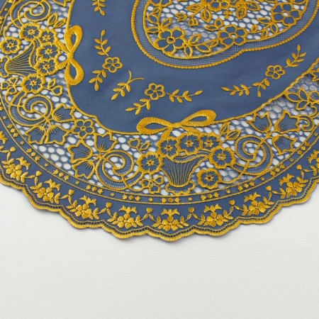 Towa Grace napkin, openwork, oval, 30x45 cm, blue/gold color-2