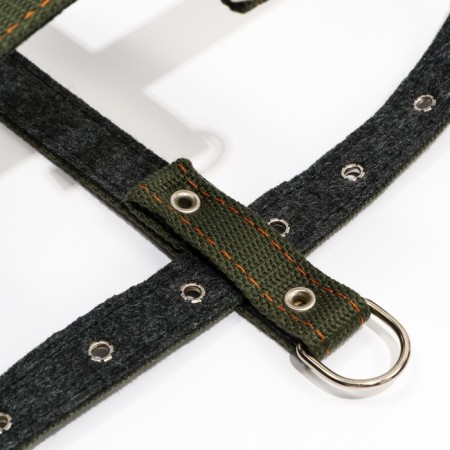 Sleaner harness on felt multi-sized, 2.5 cm, Osh 44-68, OG 46-80 cm, dark green-4