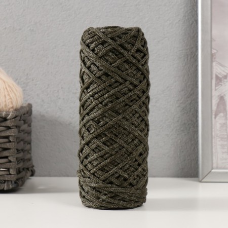 Knitting cord 35% cotton, 65% polypropylene 3 mm 85m/160 ± 10 g (khaki/swamp)