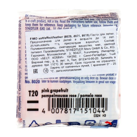 Plastic-polymer clay baked 57g Fimo Soft Pink grapefruit 8020-T20-2