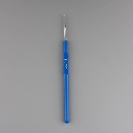 Knitting hook, with a plastic handle, d = 1.5 mm, 13.5 cm, blue color-3