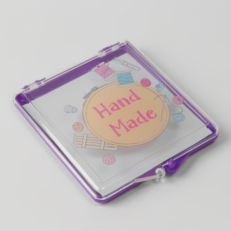 Magnetic needle "Hand Made", with needles, 7 × 8 cm, purple color-1
