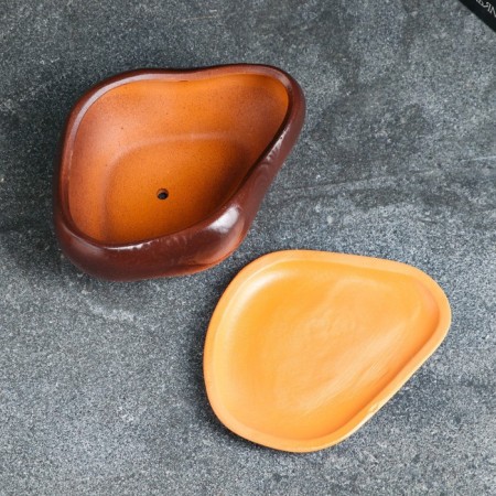Bonsai Small pot of brown, 17x14x8cm-4
