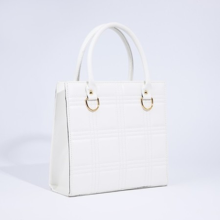 Bag Female Tout with zipper, white color-2