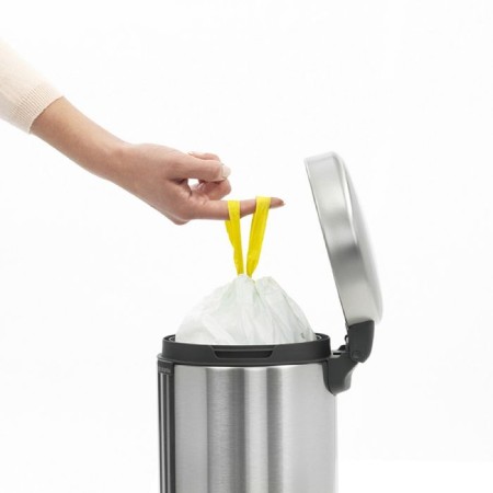Brabantia Newcon bucket, plastic inner bucket, with a pedal, steel color, 3 l-9