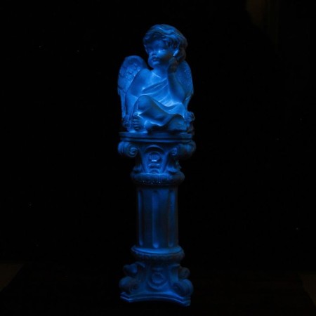 Luminous figure "Angel sitting on a column" 17x51x16cm-5