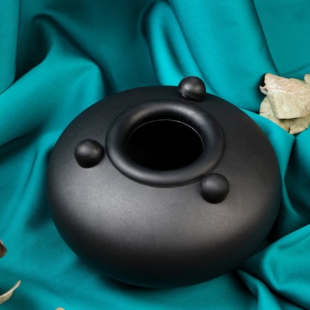 Musical instrument glucophone, black, 8 petals, 15 x 9 cm-3
