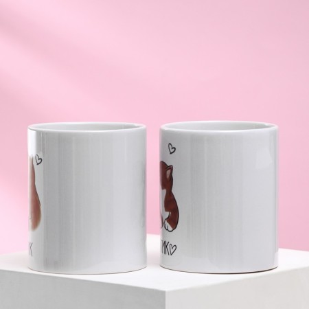A set of mugs for two “I am a cat, you are a cat”, 2 circles, 320 ml-1