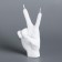 Figure candle "Hand-Peace", 10x4 cm, white