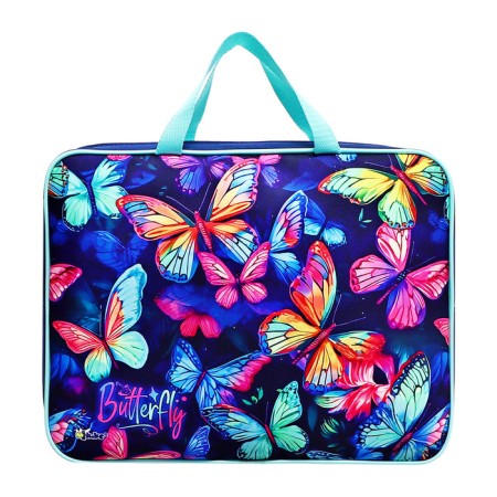 Folder with handles Textile A4, 350 x 265 x 75 mm, PMD 4-20 "Neon butterfly"-1