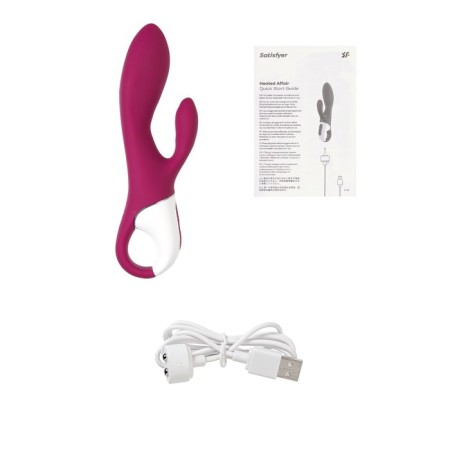 SATISFYER HEATED AFFAIR vibrator with clitoral stimulant, red color-11