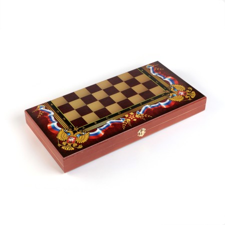 Board game 3 in 1 "Patriot": chess, checkers, backgammon, wooden, large, 50 x 50 cm-4
