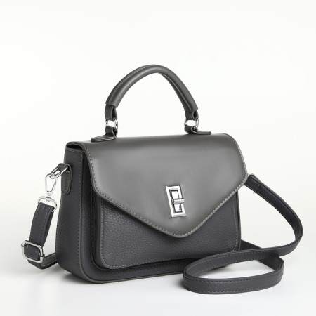 Women's bag on the Textura valve, small size, dark gray color-3