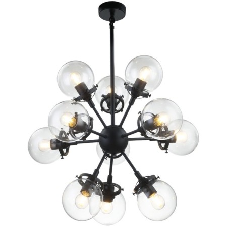 Suspended chandelier Ring 11xe27 40w, size 60x60x75-11 cm, black color