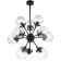 Suspended chandelier Ring 11xe27 40w, size 60x60x75-11 cm, black color