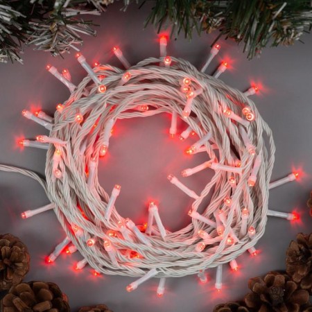 Garland “thread” 10 m, IP20, white thread, 100 LED, red glow, 8 modes, 220 V