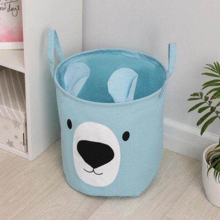 Win -linen textile basket "Mishutka", 36 × 35 cm, blue color-2