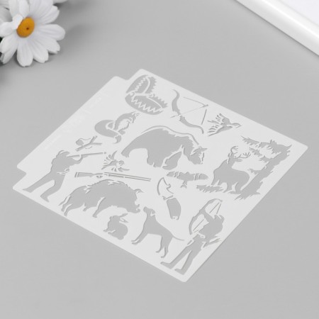 Stencil plastic "Hunting" 13x13 cm-4