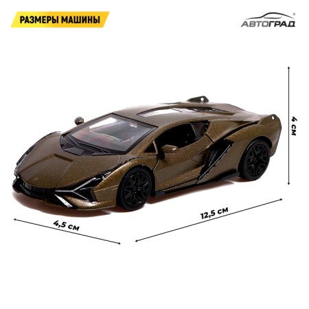 Metal machine Lamborghini Sian FKP 37, 1:32, doors, inertia, green color open-1