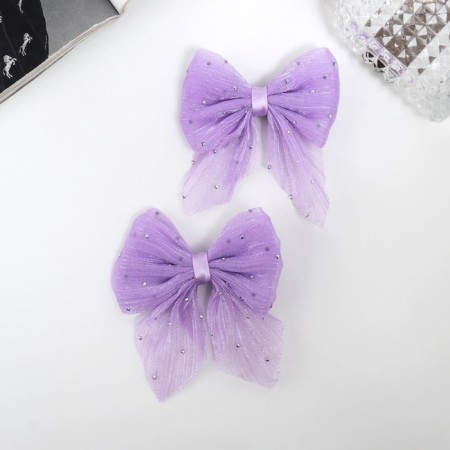 Hair clamp "Marta" (set 2 pcs) overflow, 7.5 cm, lilac-2