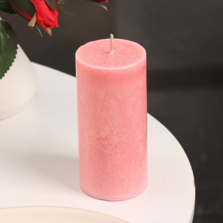 Candle-cylinder smooth, 5x10 cm, pink, 6 hours-1