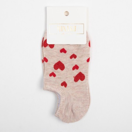 Women's socks minku "heart", beige color, size 36-37 (23 cm)-2