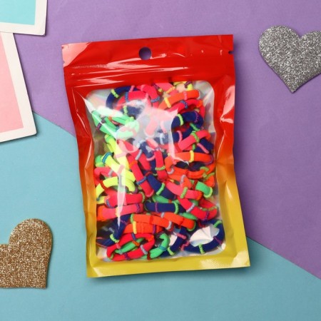 Hair elastic band "Sports Strokes" (set 50 pieces) 2.5 cm, mix-1