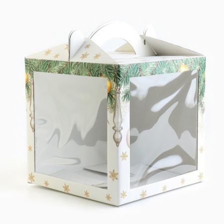 Confectionery box with a window, a chest, “Cozy New Year” 20 x 20 x 20 cm, New Year-3