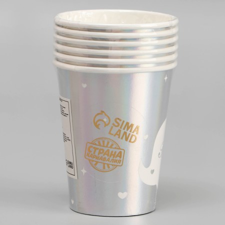 Paper glass "Unicorn", 6 pcs., Silver color-2