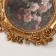 Polystone photo frame 10x10 cm "lush leaves" dark gold round 15.5x15.9 cm
