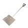 Aluminum shovel, 428 × 375 mm, with a metal bar, an aluminum stalk with a V-handle