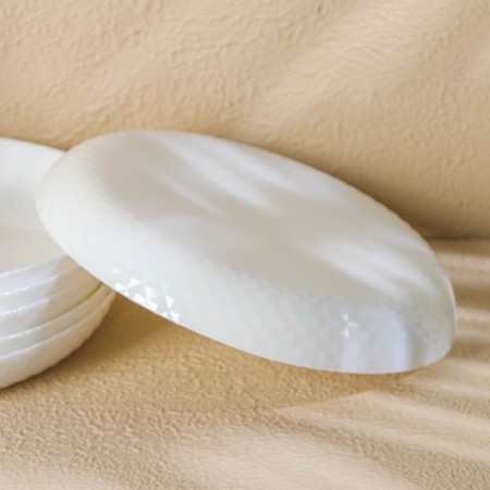 A set of dessert plates Luminarc Diwali Precious, D = 19 cm, glass ceramic, 6 pcs, white color-4
